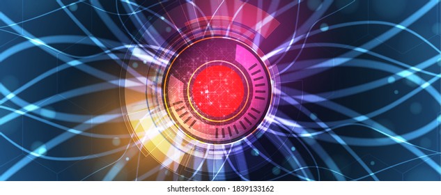 Abstract Artificial intelligence. Cloud computing. Machine learning. Technology web background. Virtual concept futuristic background