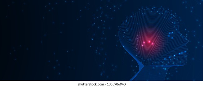 Abstract Artificial intelligence. Cloud computing. Machine learning. Technology web background. Virtual concept futuristic background