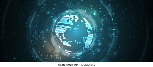 Abstract Artificial intelligence. Cloud computing. Machine learning. Technology web background. Virtual concept futuristic background