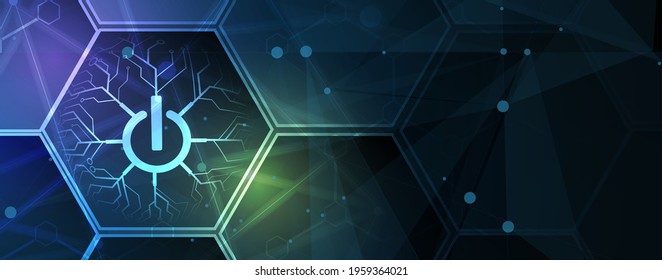 Abstract Artificial intelligence. Cloud computing. Machine learning. Technology web background. Virtual concept futuristic background