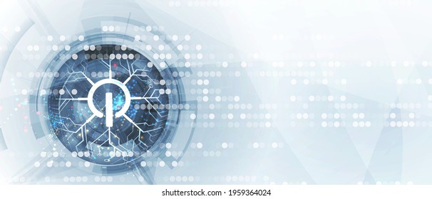 Abstract Artificial intelligence. Cloud computing. Machine learning. Technology web background. Virtual concept futuristic background