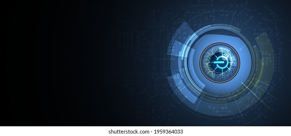 Abstract Artificial intelligence. Cloud computing. Machine learning. Technology web background. Virtual concept futuristic background