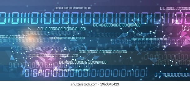 Abstract Artificial intelligence. Cloud computing. Machine learning. Technology web background. Virtual concept futuristic background
