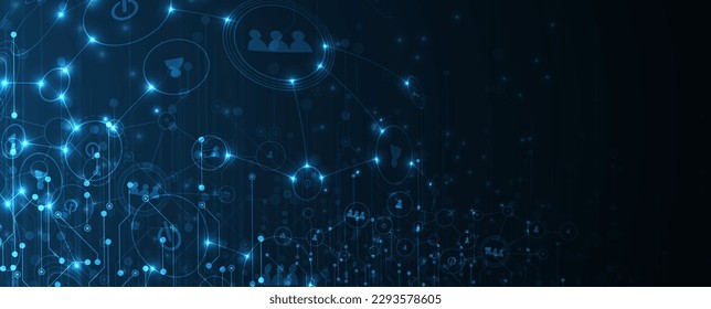 Abstract Artificial intelligence. Cloud computing. Machine learning. Technology web background. Virtual concept futuristic background