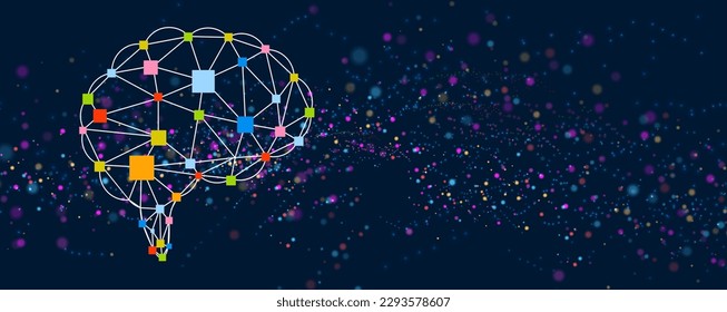 Abstract Artificial intelligence. Cloud computing. Machine learning. Technology web background. Virtual concept futuristic background