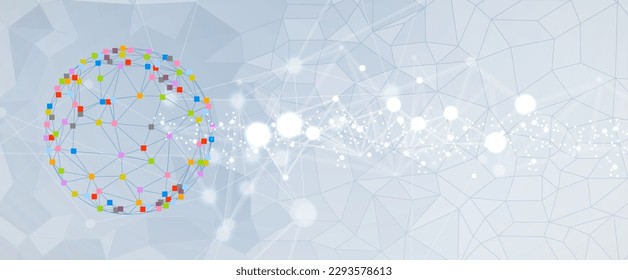 Abstract Artificial intelligence. Cloud computing. Machine learning. Technology web background. Virtual concept futuristic background