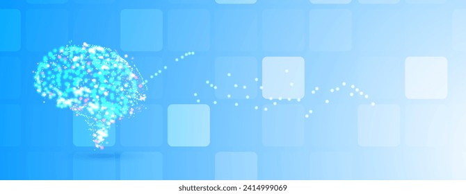 Abstract Artificial intelligence. Cloud computing. Machine learning. Technology web background. Virtual concept futuristic background. Vector Art.