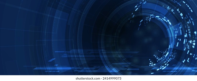 Abstract Artificial intelligence. Cloud computing. Machine learning. Technology web background. Virtual concept futuristic background. Vector Art.