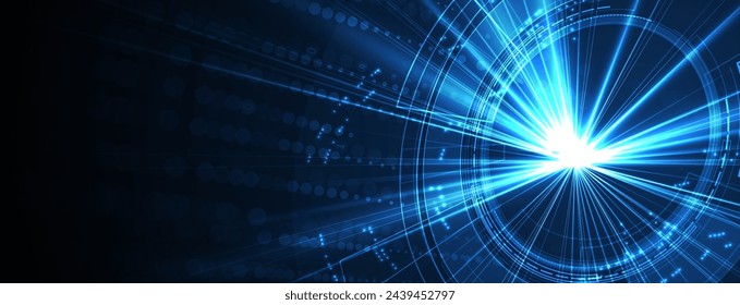 Abstract Artificial intelligence. Cloud computing. Machine learning. Technology web background. Virtual concept futuristic background. Vector Art.