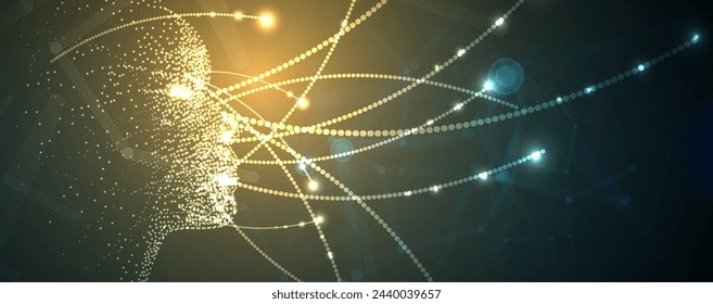 Abstract Artificial intelligence. Cloud computing. Machine learning. Technology web background. Virtual concept futuristic background. Vector Art.