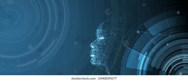 Abstract Artificial intelligence. Cloud computing. Machine learning. Technology web background. Virtual concept futuristic background. Vector Art.