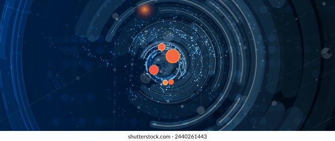 Abstract Artificial intelligence. Cloud computing. Machine learning. Technology web background. Virtual concept futuristic background. Vector Art.