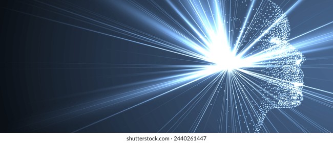 Abstract Artificial intelligence. Cloud computing. Machine learning. Technology web background. Virtual concept futuristic background. Vector Art.