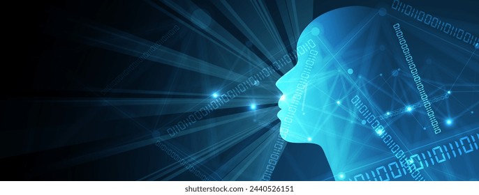 Abstract Artificial intelligence. Cloud computing. Machine learning. Technology web background. Virtual concept futuristic background. Vector Art.