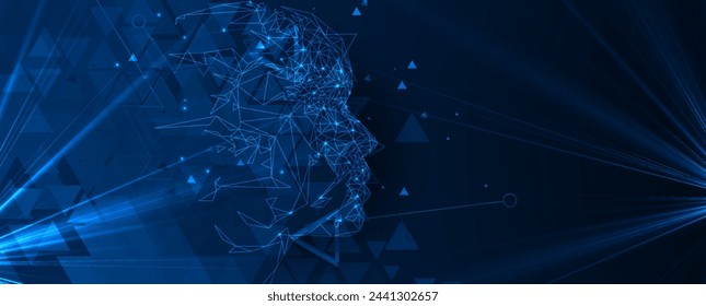 Abstract Artificial intelligence. Cloud computing. Machine learning. Technology web vector background. Virtual concept futuristic background