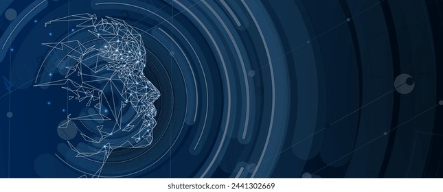 Abstract Artificial intelligence. Cloud computing. Machine learning. Technology web vector background. Virtual concept futuristic background