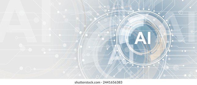 Abstract Artificial intelligence. Cloud computing. Machine learning. Technology web background. Virtual concept futuristic background. Vector Art.