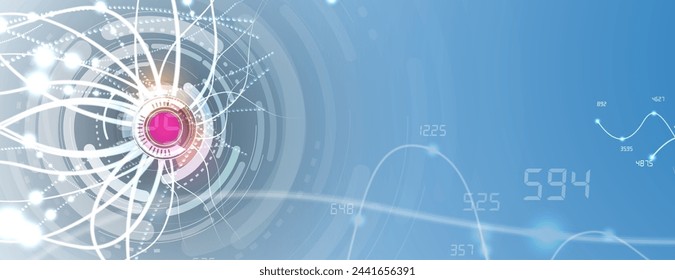 Abstract Artificial intelligence. Cloud computing. Machine learning. Technology web background. Virtual concept futuristic background. Vector Art.