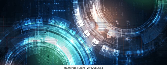 Abstract Artificial intelligence. Cloud computing. Machine learning. Technology web background. Virtual concept futuristic background. Vector Art.