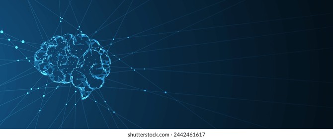 Abstract Artificial intelligence. Cloud computing. Machine learning. Technology web background. Virtual concept futuristic background. Vector Art.