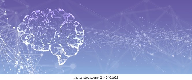 Abstract Artificial intelligence. Cloud computing. Machine learning. Technology web background. Virtual concept futuristic background. Vector Art.