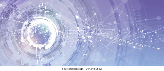 Abstract Artificial intelligence. Cloud computing. Machine learning. Technology web background. Virtual concept futuristic background. Vector Art.