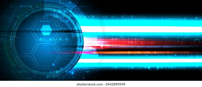 Abstract Artificial intelligence. Cloud computing. Machine learning. Technology web background. Virtual concept futuristic background. Vector Art.