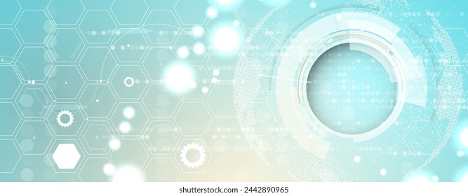 Abstract Artificial intelligence. Cloud computing. Machine learning. Technology web background. Virtual concept futuristic background. Vector Art.