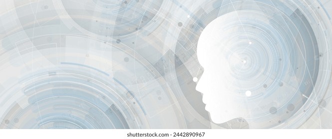 Abstract Artificial intelligence. Cloud computing. Machine learning. Technology web background. Virtual concept futuristic background. Vector Art.