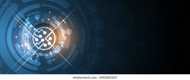 Abstract Artificial intelligence. Cloud computing. Machine learning. Technology web background. Virtual concept futuristic background. Vector Art.