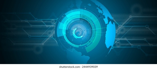 Abstract Artificial intelligence. Cloud computing. Machine learning. Technology web background. Virtual concept futuristic background. Vector Art.