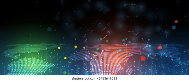Abstract Artificial intelligence. Cloud computing. Machine learning. Technology web background. Virtual concept futuristic background
