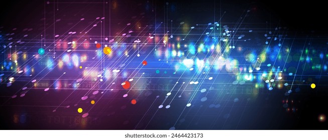 Abstract Artificial intelligence. Cloud computing. Machine learning. Technology web background. Virtual concept futuristic background