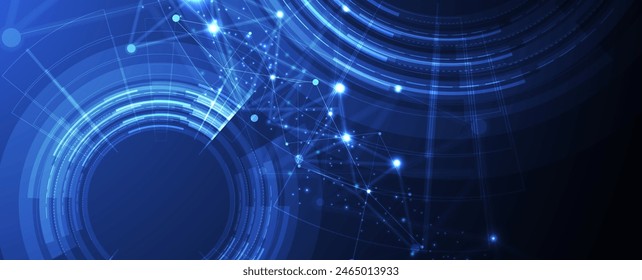 Abstract Artificial intelligence. Cloud computing. Machine learning. Technology web background. Virtual concept futuristic background