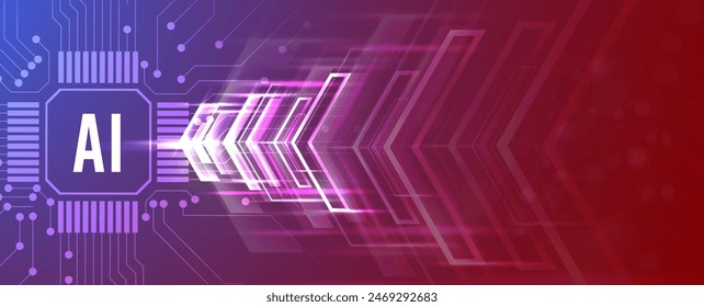 Abstract Artificial intelligence. Cloud computing. Machine learning. Technology web background. Virtual concept futuristic background