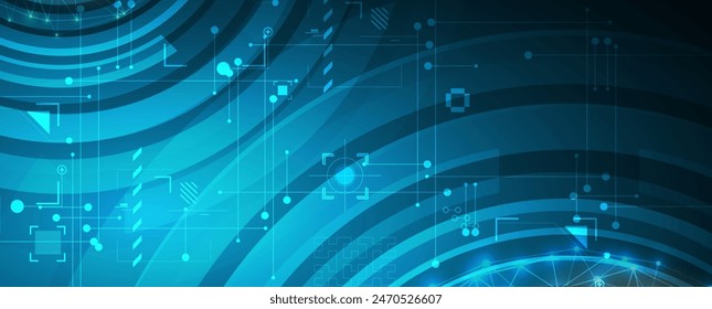Abstract Artificial intelligence. Cloud computing. Machine learning. Technology web background. Virtual concept futuristic background