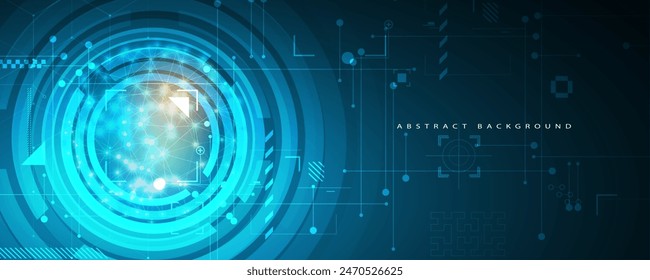 Abstract Artificial intelligence. Cloud computing. Machine learning. Technology web background. Virtual concept futuristic background