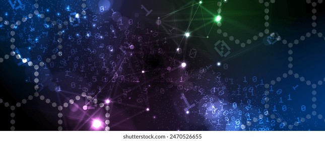 Abstract Artificial intelligence. Cloud computing. Machine learning. Technology web background. Virtual concept futuristic background