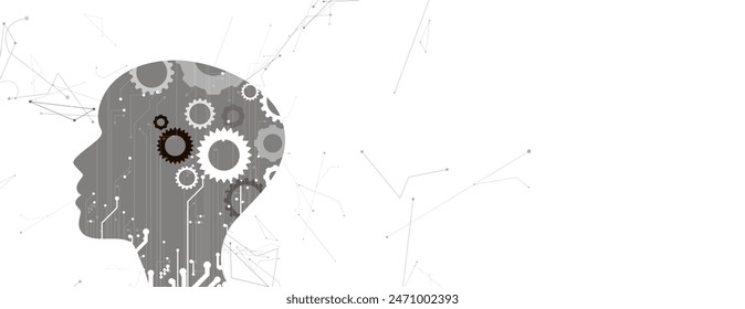 Abstract Artificial intelligence. Cloud computing. Machine learning. Technology web background. Virtual concept futuristic background