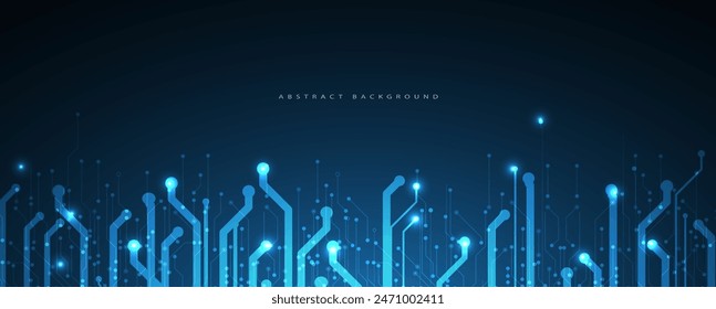 Abstract Artificial intelligence. Cloud computing. Machine learning. Technology web background. Virtual concept futuristic background