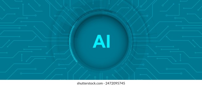 Abstract Artificial intelligence. Cloud computing. Machine learning. Technology web background. Virtual concept futuristic background