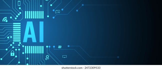 Abstract Artificial intelligence. Cloud computing. Machine learning. Technology web background. Virtual concept futuristic background