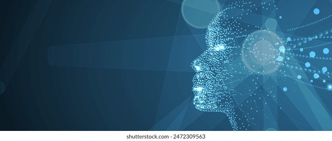 Abstract Artificial intelligence. Cloud computing. Machine learning. Technology web background. Virtual concept futuristic background