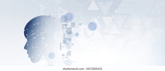 Abstract Artificial intelligence. Cloud computing. Machine learning. Technology web background. Virtual concept futuristic background