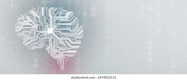 Abstract Artificial intelligence. Cloud computing. Machine learning. Technology web background. Virtual concept futuristic background