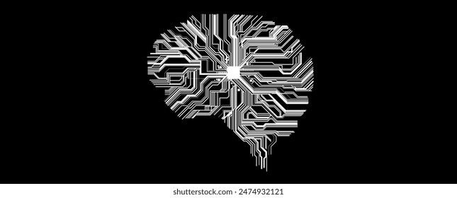 Abstract Artificial intelligence. Cloud computing. Machine learning. Technology web background. Virtual concept futuristic background