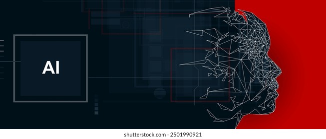 Inteligencia artificial Abstractas. Computación en la nube. Aprendizaje automático. Fondo de Web de Tecnología. Concepto virtual de fondo futurista