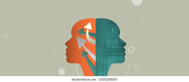 Abstract Artificial intelligence. Cloud computing. Machine learning. Technology web background. Virtual concept futuristic background
