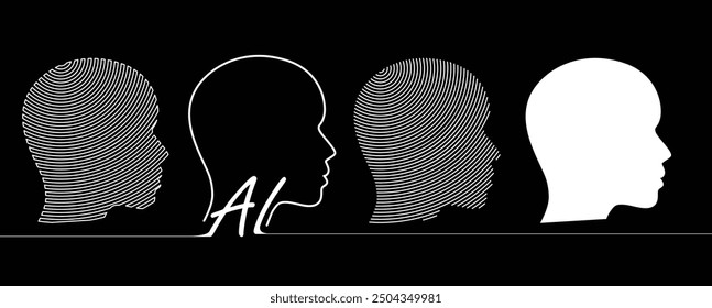 Abstract Artificial intelligence. Cloud computing. Machine learning. Technology web background. Virtual concept futuristic background