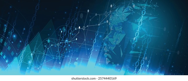 Abstract Artificial intelligence. Cloud computing. Machine learning. Technology web background. Virtual concept futuristic background